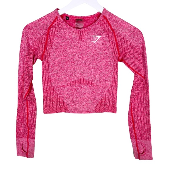 Gymshark Womens Vital Seamless Long Sleeve Cropped Shirt Size XS - Picture 2 of 7